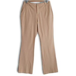 COLDWATER CREEK / Natural Fit Bootcut Leg Pants Tan Cotton Blend Sz 10 Flawed